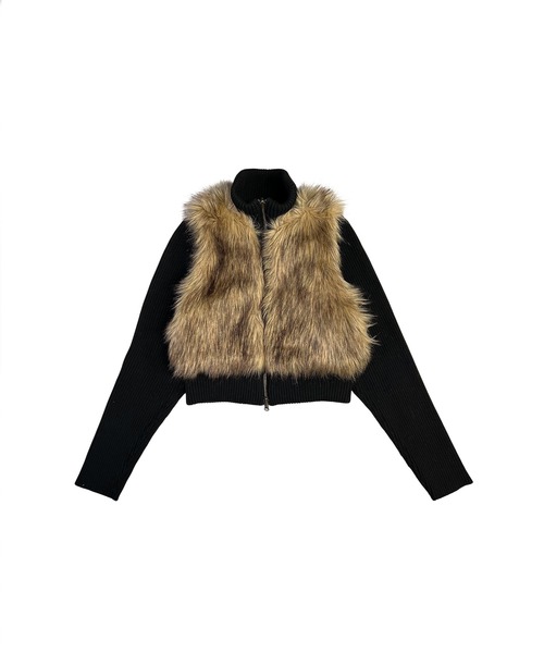 ACLENT（アクレント）の「マルチWAYスタンドカラーFauxファーベスト