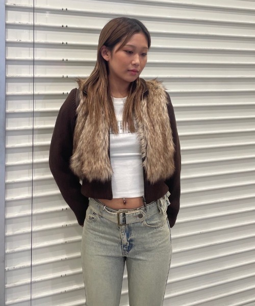 ACLENT（アクレント）の「マルチWAYスタンドカラーFauxファーベスト