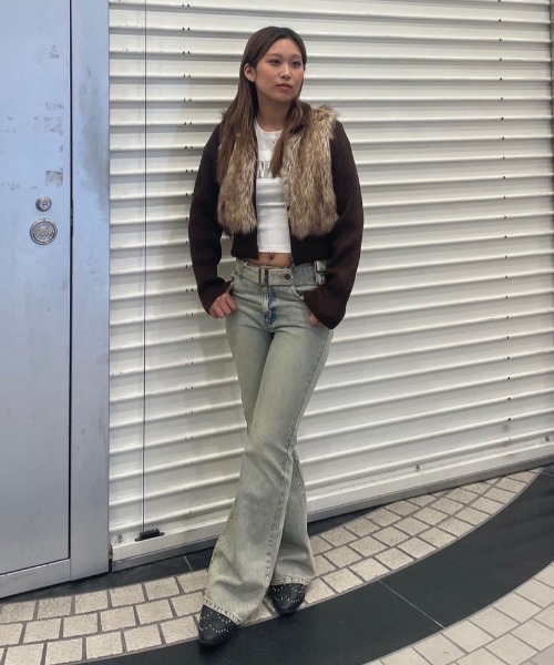 ACLENT（アクレント）の「マルチWAYスタンドカラーFauxファーベスト