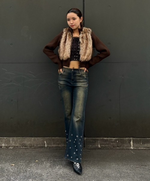 【ACLENT】2025AW マルチWAYスタンドカラーFaux ファーベスト マルチWAYスタンドカラーFauxファーベスト（その他アウター