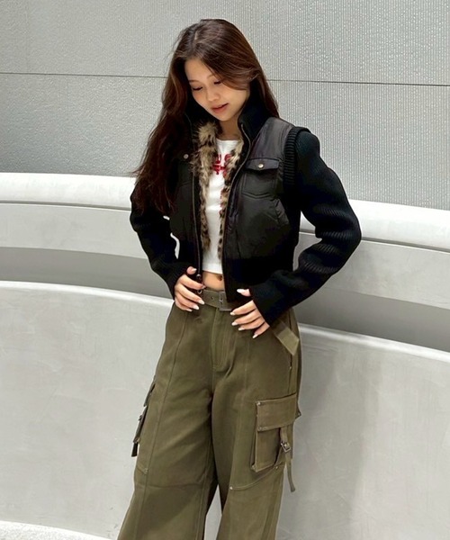 マルチWAYスタンドカラーFauxファーベスト（その他アウター