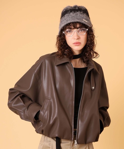 s*a様 バルーンレザージャケット バルーンフェイクレザージャケット 秋服・冬服（ブルゾン