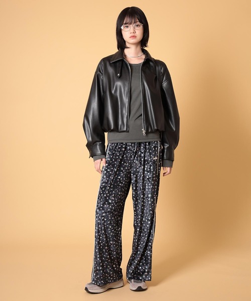 バルーンフェイクレザージャケット 秋服・冬服（ブルゾン