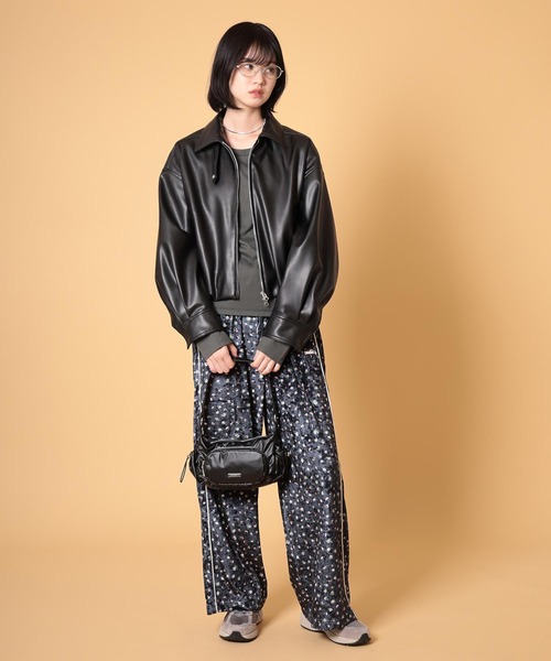 バルーンフェイクレザージャケット 秋服・冬服（ブルゾン