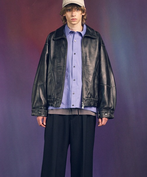 UNISEX》Sheep Leather Stand Collar Blouson/シープレザー