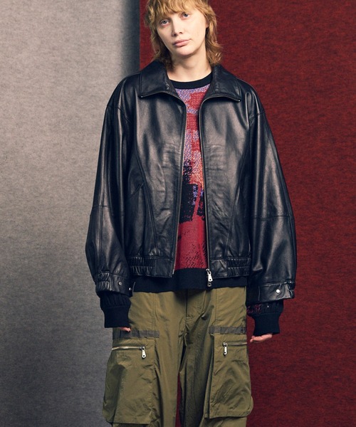 MAISON SPECIAL メゾンスペシャル フェイクレザーブルゾン SALE】Faux Leather Oversized Blouson