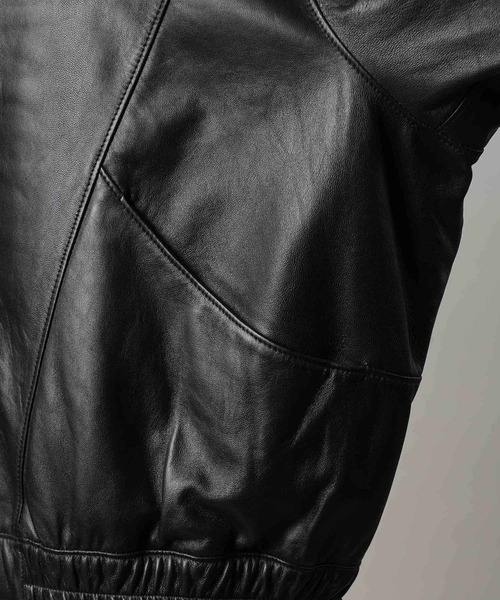 MAISON SPECIAL（メゾンスペシャル）の「《UNISEX》Sheep Leather Stand Collar Blouson/シープレザースタンドカラーブルゾン【MAISON SPECIAL/メゾンスペシャル】（ブルゾン・メンズ・ブラック/ダークブラック/ブラウン・0/1/2）」の13枚目の写真