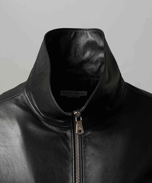 UNISEX》Sheep Leather Stand Collar Blouson/シープレザー