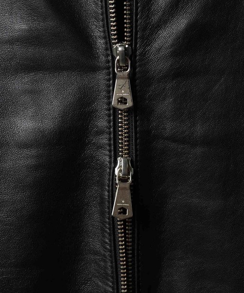 UNISEX》Sheep Leather Stand Collar Blouson/シープレザースタンド