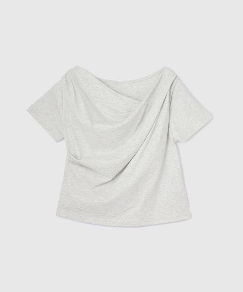VICKY（ビッキー）の「アシンメトリードレープカットソー≪手洗い可能≫（Tシャツ/カットソー・レディース・ブラック/ライトグレー/オフホワイト・M）」の11枚目の写真
