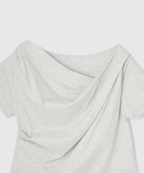 VICKY（ビッキー）の「アシンメトリードレープカットソー≪手洗い可能≫（Tシャツ/カットソー・レディース・ブラック/ライトグレー/オフホワイト・M）」の13枚目の写真