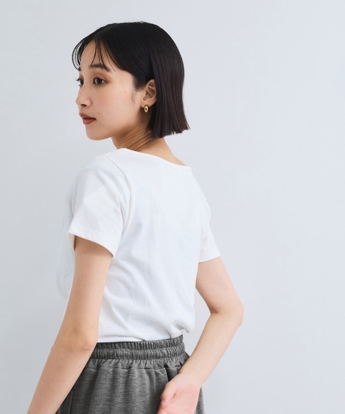 VICKY（ビッキー）の「アシンメトリードレープカットソー≪手洗い可能≫（Tシャツ/カットソー・レディース・ブラック/ライトグレー/オフホワイト・M）」の7枚目の写真