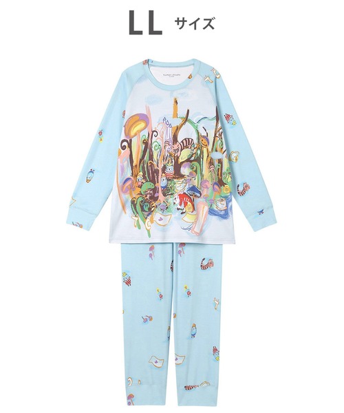tsumori chisato SLEEP(ツモリチサト スリープ)の「綿100%(本体) パジャマ 長袖 長ズボン(ルームウェア/パジャマ・レディース・ブルー系その他/パープル系その他・LL)」の1枚目の写真