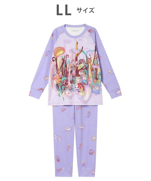tsumori chisato SLEEP(ツモリチサト スリープ)の「綿100%(本体) パジャマ 長袖 長ズボン(ルームウェア/パジャマ・レディース・ブルー系その他/パープル系その他・LL)」の2枚目の写真