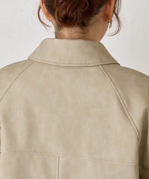 Jena espace merveilleux（ジェナ　エスパスメルヴェイユ）の「フェイクレザージャケット（その他アウター・レディース・チャコールグレー/ベージュ・FREE）」の21枚目の写真