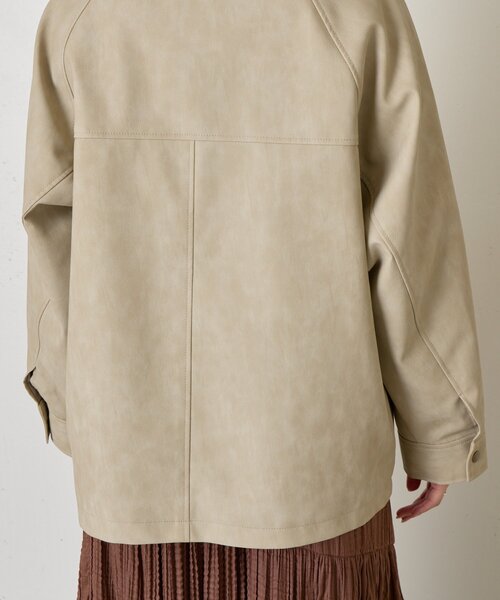 Jena espace merveilleux（ジェナ　エスパスメルヴェイユ）の「フェイクレザージャケット（その他アウター・レディース・チャコールグレー/ベージュ・FREE）」の22枚目の写真