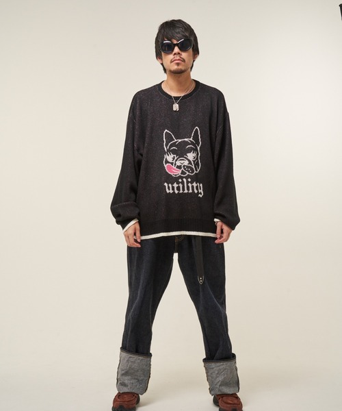 EFFECTEN(エフェクテン)の「【EFFECTEN】 BOB pullover knit(ニット/セーター・メンズ・ブラック/サックスブルー・FREE)」の1枚目の写真