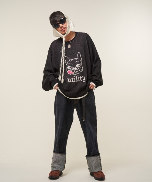 EFFECTEN(エフェクテン)の「【EFFECTEN】 BOB pullover knit(ニット/セーター・メンズ・ブラック/サックスブルー・FREE)」の8枚目の写真