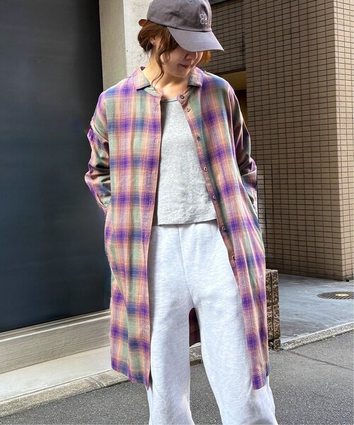 LBC（エルビーシー）の「コットンチェック3WAYワンピース（ワンピース・レディース・ブラック/パープル/ブラウン・M/L）」の3枚目の写真