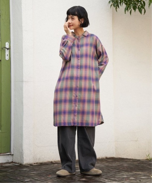 LBC（エルビーシー）の「コットンチェック3WAYワンピース（ワンピース・レディース・ブラック/パープル/ブラウン・M/L）」の4枚目の写真