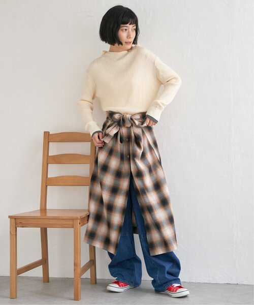 LBC（エルビーシー）の「コットンチェック3WAYワンピース（ワンピース・レディース・ブラック/パープル/ブラウン・M/L）」の8枚目の写真