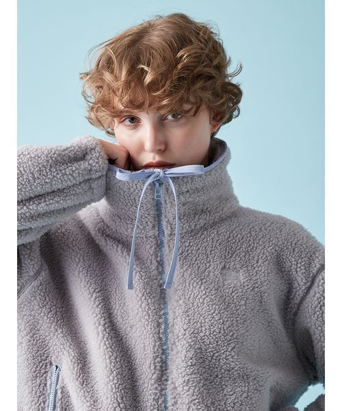 FURFUR(ファーファー)の「リボンフリースパーカー(パーカー・レディース・ライトグレー/チャコールグレー/アイボリー・F)」の7枚目の写真