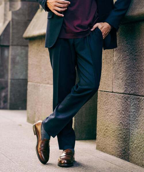 【美品】PT01 SUPER120'S テーパード ウール スラックス パンツ SUPER 120's ウールサキソニー テーパードパンツ【セットアップ