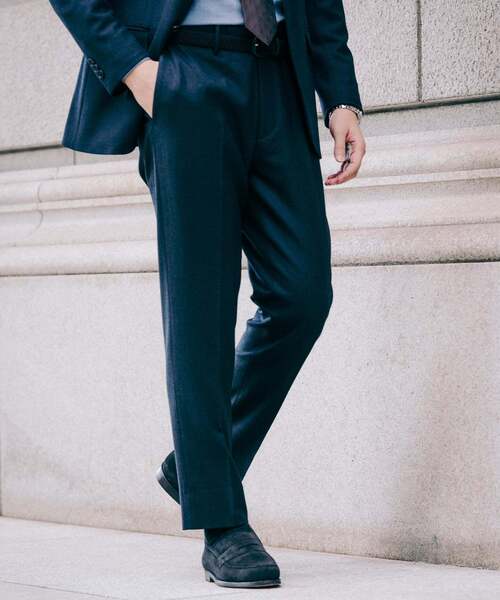 EDIFICE(エディフィス)の「SUPER 120’s ウールサキソニー テーパードパンツ【セットアップ着用可能】(スラックス・メンズ・ダークブルー/ネイビー/グリーン系その他/ベージュ系その他/ブラウン/ブラック/チャコールグレー・XX-LARGE/X-LARGE/LARGE/MEDIUM/SMALL/X-SMALL)」の7枚目の写真