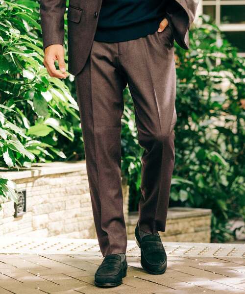 EDIFICE(エディフィス)の「SUPER 120’s ウールサキソニー テーパードパンツ【セットアップ着用可能】(スラックス・メンズ・ダークブルー/ネイビー/グリーン系その他/ベージュ系その他/ブラウン/ブラック/チャコールグレー・XX-LARGE/X-LARGE/LARGE/MEDIUM/SMALL/X-SMALL)」の17枚目の写真