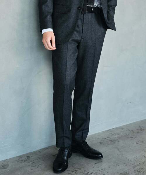 SUPER 120's ウールサキソニー テーパードパンツ【セットアップ着用