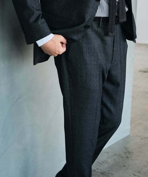 SUPER 120's ウールサキソニー テーパードパンツ【セットアップ
