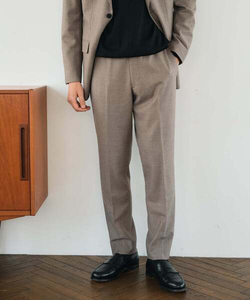 SUPER 120's ウールサキソニー テーパードパンツ【セットアップ着用