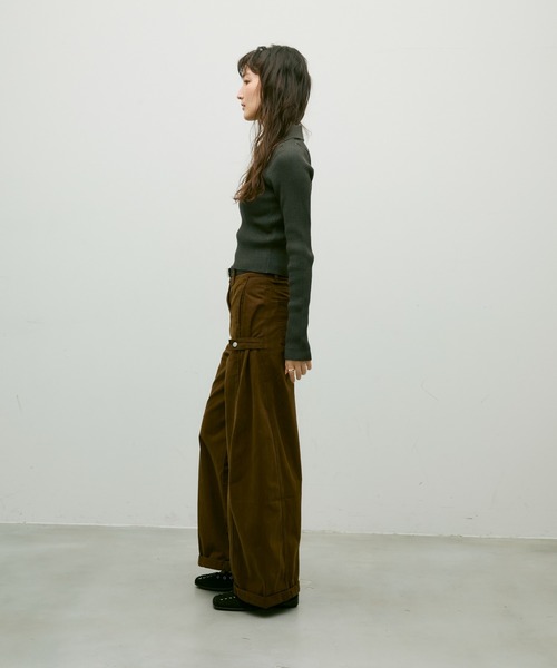 Lutim by u(ルチバイユー)の「Long sleeve polo collar rib tops / ロングスリーブポロ襟リブトップス(ニット/セーター・レディース・チャコールグレー/ブラック/ブラウン・FREE)」の19枚目の写真