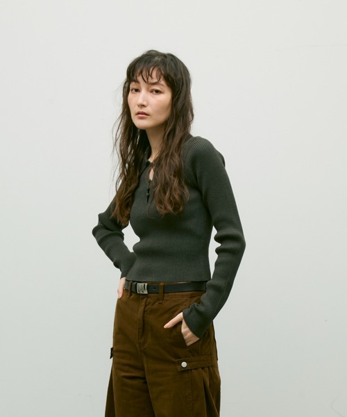 トップス philme longsleeve polo トップス philme longsleeve polo Long Sleeve Polo Men