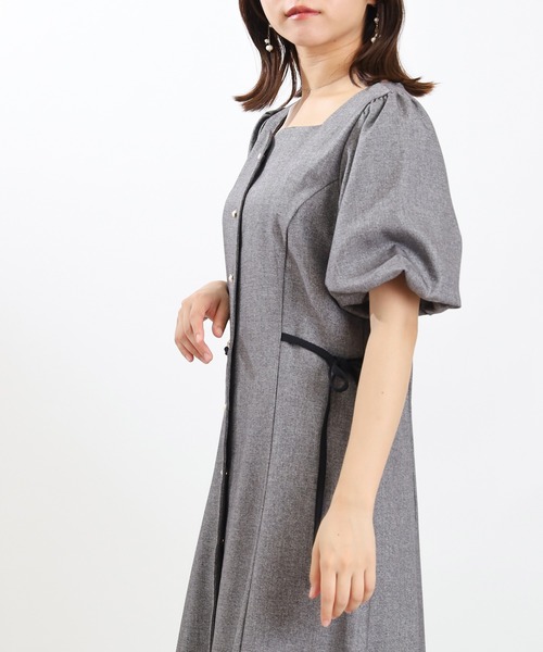 ASTORIA ODIER（アストリアオディール）の「サイドリボンバルーンスリーブワンピース（ワンピース・レディース・ブラック/ブラウン・MEDIUM/LARGE）」の7枚目の写真