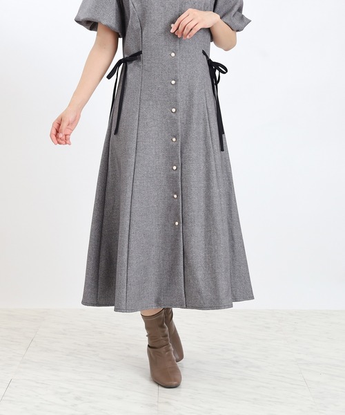 ASTORIA ODIER（アストリアオディール）の「サイドリボンバルーンスリーブワンピース（ワンピース・レディース・ブラック/ブラウン・MEDIUM/LARGE）」の9枚目の写真