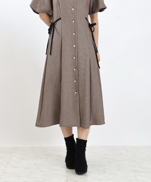 ASTORIA ODIER（アストリアオディール）の「サイドリボンバルーンスリーブワンピース（ワンピース・レディース・ブラック/ブラウン・MEDIUM/LARGE）」の16枚目の写真