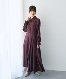 YECCA VECCA（イェッカヴェッカ）の「タックデザインシャツワンピース（シャツワンピース）」