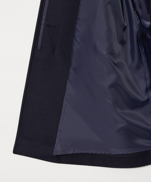 スティーブンアラン ウールビーバーテントコート ロング丈 カシミヤ混 紺 M スティーブンアラン ウールビーバーテントコート ロング丈 カシミヤ混