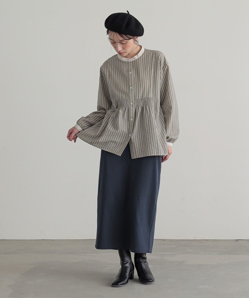 n'OrLABEL(ノアールレーベル)の「『ストライプクレリックブラウス』(シャツ/ブラウス・レディース・ベージュ/ブルー・2/1)」の19枚目の写真