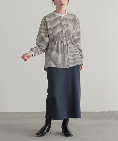 n'OrLABEL(ノアールレーベル)の「『ストライプクレリックブラウス』(シャツ/ブラウス・レディース・ベージュ/ブルー・2/1)」の17枚目の写真