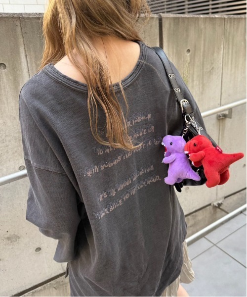 DOUBLE NAME(ダブルネーム)の「TUNING TONE ピグメントロンTEE(Tシャツ/カットソー・レディース・ブラック系その他/オフホワイト/ピンク・FREE)」の10枚目の写真