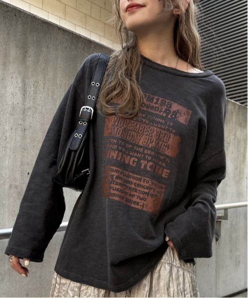 DOUBLE NAME(ダブルネーム)の「TUNING TONE ピグメントロンTEE(Tシャツ/カットソー・レディース・ブラック系その他/オフホワイト/ピンク・FREE)」の11枚目の写真