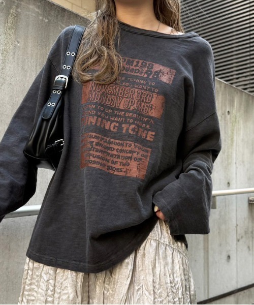 DOUBLE NAME(ダブルネーム)の「TUNING TONE ピグメントロンTEE(Tシャツ/カットソー・レディース・ブラック系その他/オフホワイト/ピンク・FREE)」の12枚目の写真