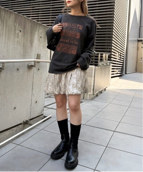 DOUBLE NAME(ダブルネーム)の「TUNING TONE ピグメントロンTEE(Tシャツ/カットソー・レディース・ブラック系その他/オフホワイト/ピンク・FREE)」の13枚目の写真