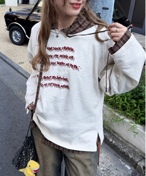 DOUBLE NAME(ダブルネーム)の「TUNING TONE ピグメントロンTEE(Tシャツ/カットソー・レディース・ブラック系その他/オフホワイト/ピンク・FREE)」の16枚目の写真