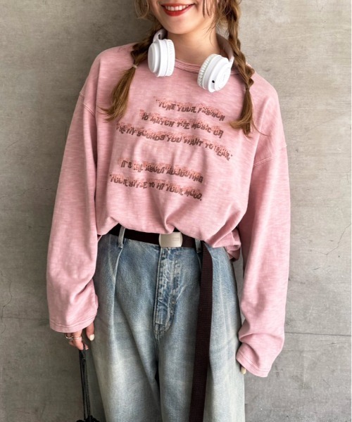 DOUBLE NAME(ダブルネーム)の「TUNING TONE ピグメントロンTEE(Tシャツ/カットソー・レディース・ブラック系その他/オフホワイト/ピンク・FREE)」の20枚目の写真