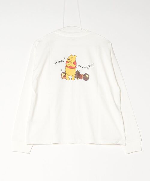 Disney（ディズニー）の「ディズニー  コットンロングTシャツ Pooh（Tシャツ/カットソー・レディース・ブラック/ブルーグレー/ホワイト・L/XL/S/M）」の6枚目の写真