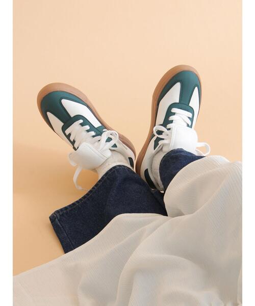 ehka sopo（エヘカソポ）の「折り返しタンスニーカー（スニーカー・レディース・ブラック/オフホワイト/ベージュ・M/L）」の6枚目の写真