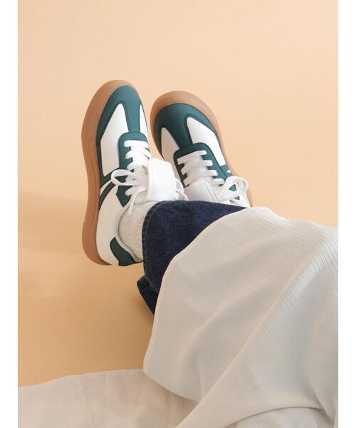 ehka sopo（エヘカソポ）の「折り返しタンスニーカー（スニーカー・レディース・ブラック/オフホワイト/ベージュ・M/L）」の7枚目の写真